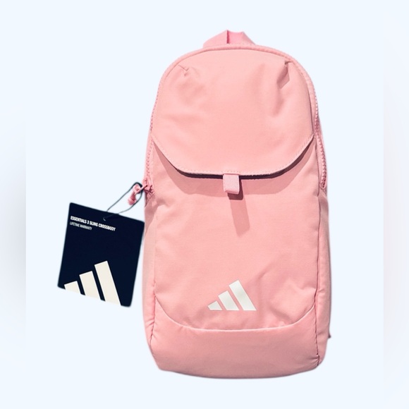 adidas Handbags - Adidas Light Pink Essential 3 Sling Backpack